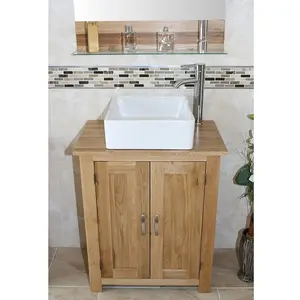 Hodges Solid Oak 650mm Free-Standing Vanity Unit