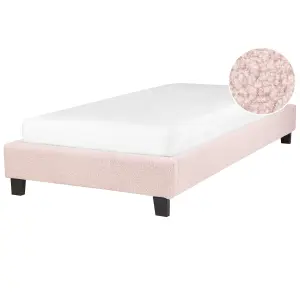 Boucle EU Single Bed Light Pink ROANNE