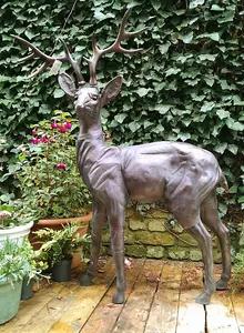 Standing Stag Buck Ornament cast from Aluminium Extra Large