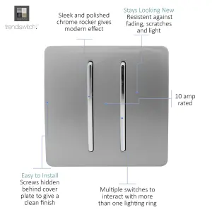 Trendiswitch Light Grey 2 Gang 2 Way 10 Amp Switch