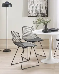 Set of 2 Dining Chairs BEATTY Metal Black