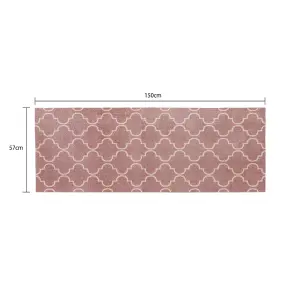 JVL Mega Runner Mat 57 x 150 cm, Rose Lattice