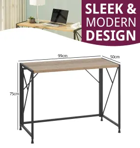 Hallowood Furniture Malvern Metal Foldable Desk