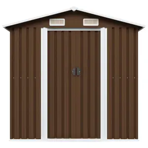 Berkfield Garden Storage Shed Brown 204x132x186 cm Steel