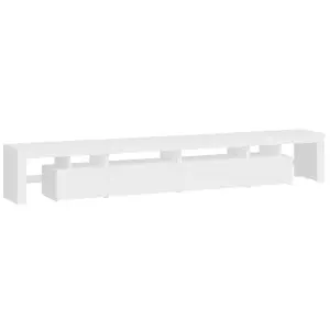 Berkfield TV Cabinet with LED Lights White 260x36.5x40 cm