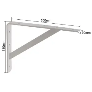 EAI - Strong Arm Shelf Bracket 500x330x30x4mm - White - Pack of 10