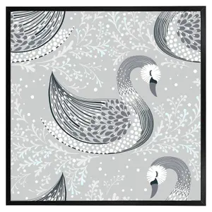 Decorative swans (Picutre Frame) / 12x12" / White