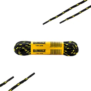 DeWalt Black & yellow Shoe laces (L)150cm