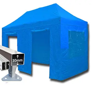 3m x 6m Trader-Max 30 Instant Shelter Pop Up Gazebos Frame, Canopy & Sides - Royal Blue