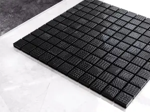 Glass mosaic on mesh for bathroom or kitchen 300mm x 300mm - Black lace