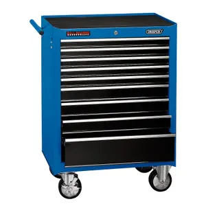 Draper  Roller Tool Cabinet, 9 Drawer, 26", Blue 15110