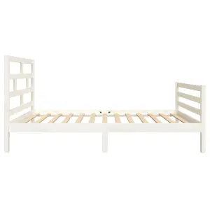 Berkfield Bed Frame White Solid Wood Pine 90x200 cm