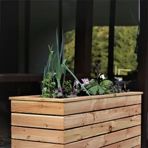 Marta Larch timber deep Trough planter 1220x420mm