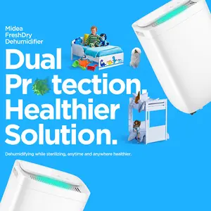 Midea 12L Fresh Dry Dehumidifier for Damp, Mould, Odours. High Extraction, Laundry Mode, Energy Efficient - Smart Home Compatible