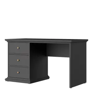 Paris 3 Drawer Desk in Matt Grey