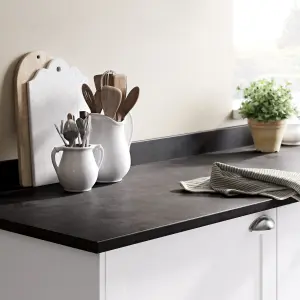 GoodHome Algiata Matt Grey Slate effect Laminate Kitchen Upstand (L)3000mm