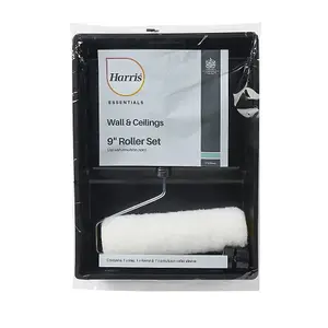 Harris Essentials Paint Roller Set Black/White (9in)