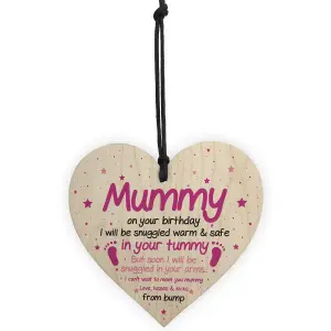 Red Ocean Mummy To Be Gifts For Birthday Wooden Heart Gifts From Bump Baby Girl Gifts