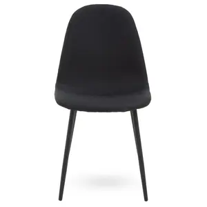 Comfortable Sturdy Black Fabric Dining Chair, Contemporary Modern Dining Chair, Versatile Modern Chair