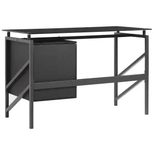 Home Office Desk with Storage Black MORITON