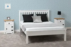 Monaco Double Bed Low Foot End Bed Frame in White