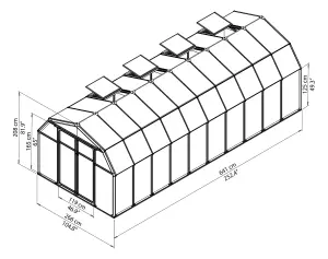 Palram - Canopia Hobby Gardner Green 8x20 Greenhouse