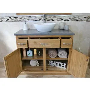 Nya 1000mm Single Bathroom Vanity with Vessel Ceramic Basin Grey