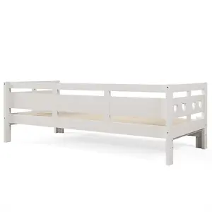 Daybed Cabin Bed Wooden 3FT Single Sofa Guest Bed, Pull out Trundle Wooden Bed Heart for Living Room and Bedroom