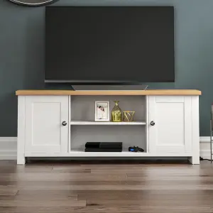 Vida Designs Arlington White 2 Door TV Unit Stand