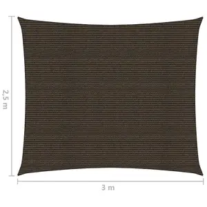 Berkfield Sunshade Sail 160 g/m2 Brown 2.5x3 m HDPE