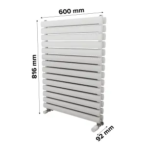 Ximax Champion Duplex FORDH816600W White Gas Vertical Designer Radiator, (W)600mm x (H)816mm