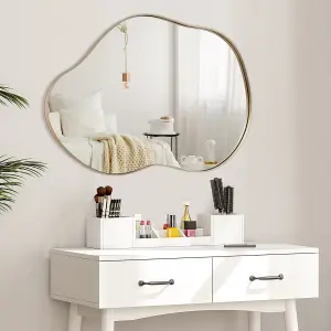 Costway Irregular Wall Mirror W/ Metal Frame Bathroom Asymmetrical Mirror Decorative Vanity Mirror