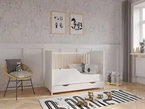 Tokyo cot bed 120x60cm with drawer & Aloe Vera mattress