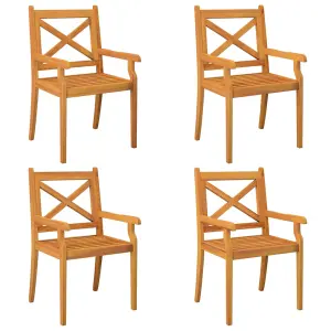 Berkfield Outdoor Dining Chairs 4 pcs Solid Wood Acacia