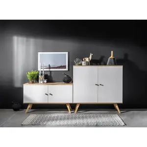 Horta 120Cm Wide Sideboard Oak/White