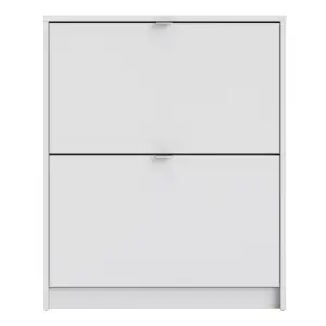 Shoes Shoe cabinet  w. 2 tilting doors and 1 layer White