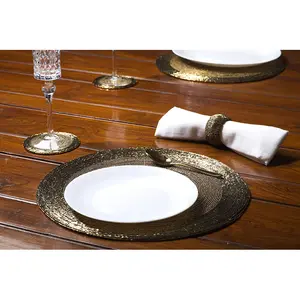 18 Piece Placemat Set Antique Gold