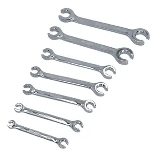 7pc Metric MM Flare Nut Brake Pipe Gas Fuel Spanner Wrench Set 8mm - 24mm