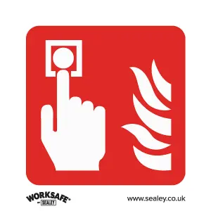 1x FIRE ALARM SYMBOL Health & Safety Sign - Rigid Plastic 80 x 80mm Warning