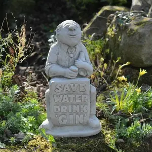 Funny Stone Cast Lawn Sign Gin Man