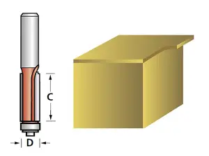 Faithfull - Router Bit TCT Mini Trim 6.3mm x 12.7mm 1/4in Shank