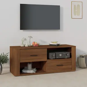 Berkfield TV Cabinet Brown Oak 100x35x40 cm Engineered Wood