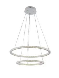 Luminosa BRYANT LED 2 Ring Pendant Ceiling Light White 3555lm 3000K 60x2+40x2cm