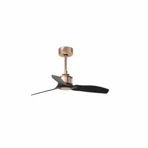 Luminosa Just Fan Copper ceiling fan 3 Blades black blades 81cm