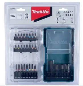 Makita E-07048 Bit Set in a Clear Case - 28 Pieces