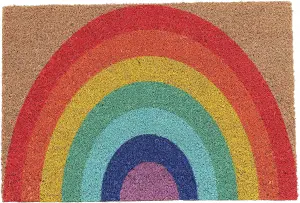 Coco & Coir Door Mat Rainbow Indoor Outdoor Non Slip Colourful Design Entrance Welcome Mat 40cm x 60cm THE RAINBOW