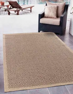 Modern Harper Greek Key Design Outdoor-Indoor Rugs Jute 120x170 cm