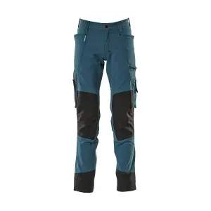 Mascot Advanced Stretch Trousers with Kneepad Pockets - Dark Petroleum   (46.5) (Leg Length - Long)