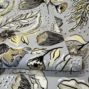 Galerie Pepper Felice Silver Shimmer Flocked Wild Flower Wallpaper