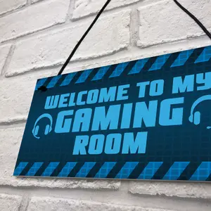 Welcome To My Gaming Room Sign Boys Bedroom Man Cave Sign Christmas Gamer Gift